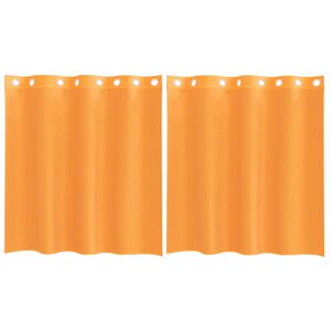vidaXL Voile gardiner med genomf&ouml;ringar 2 st orange 140x140 cm