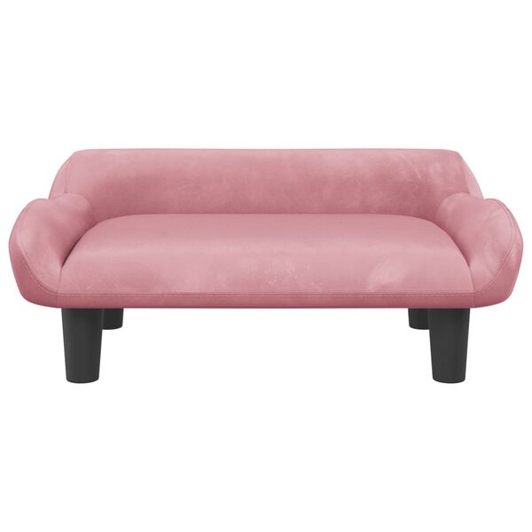 vidaXL Barnsoffa rosa 70x40x24 cm sammet