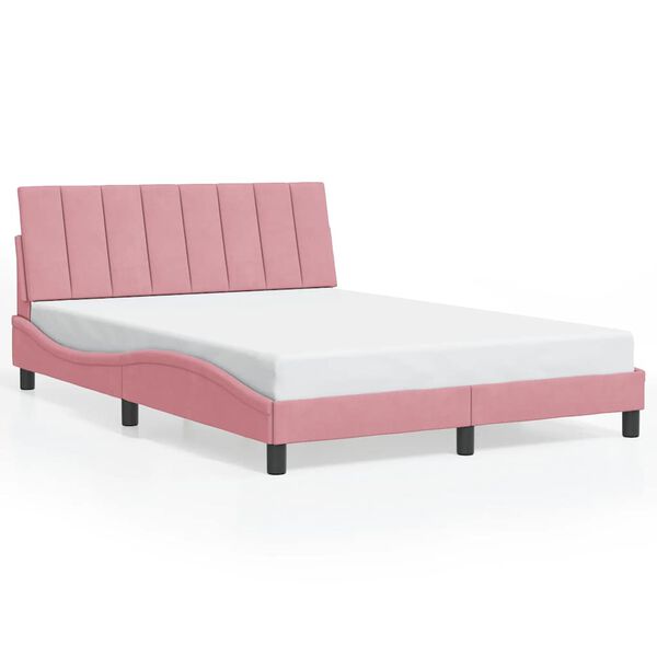 vidaXL Bed Frame without Mattress "Hanko" Pink 140x190 cm Velvet