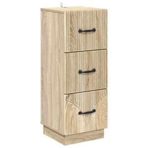 vidaXL L&aring;dans sk&aring;p Sonoma-ek 33 x 34,5 x 87 cm Konstruerat tr&auml;