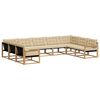 vidaXL Utomhussoffset 9 st Vit och Beige