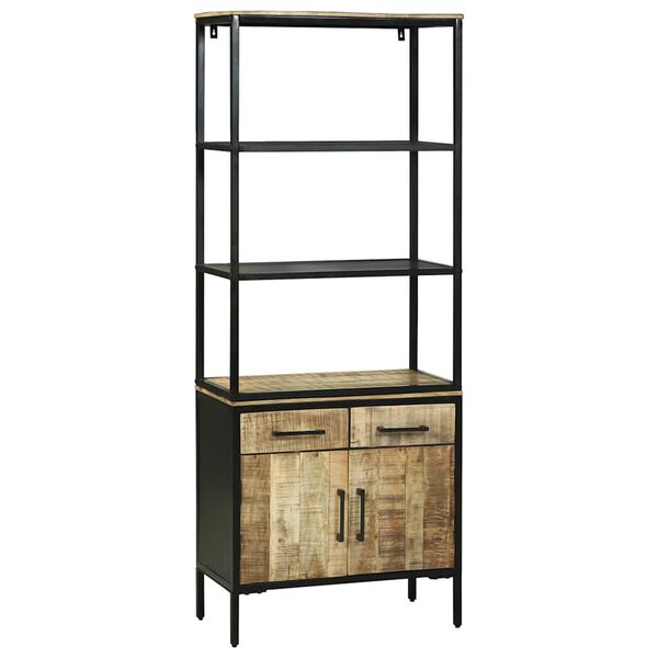 vidaXL Sk&aring;p med l&aring;da Brun 70 x 35 x 180 cm Massivt mangotr&auml;