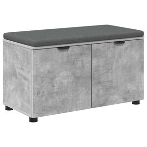 vidaXL Hallb&auml;nk BetongGr&aring; 80 x 38 x 46 cm Konstruerat Tr&auml; och Tyg