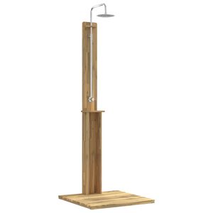 vidaXL Utomhus Dusch 217 cm Massiv akaciatr&auml; och rostfritt st&aring;l Vit