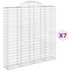 vidaXL Gabioner b&aring;gformade 7 st 200x30x200/220 cm galvaniserat j&auml;rn
