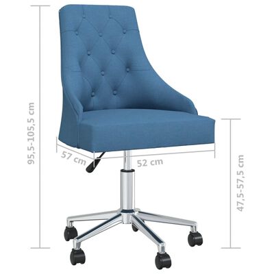 vidaXL Snurrbar matstol blå tyg
