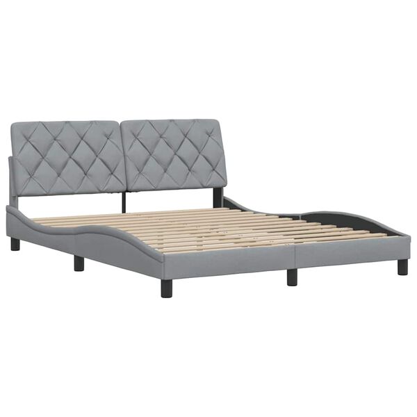 vidaXL Bed Frame without Mattress Light Grey 160x200 cm Fabric