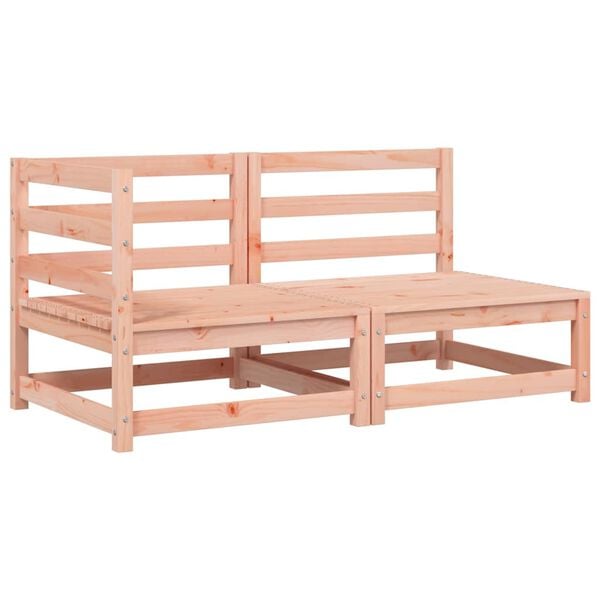 vidaXL Tr&auml;dg&aring;rdssoffa 2-sits med dynor massivt douglastr&auml;