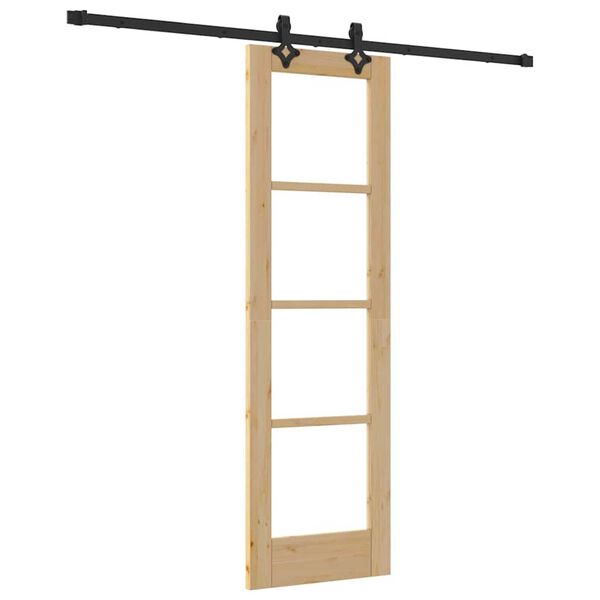 vidaXL Skjutdörr ORKDAL Naturlig och svart 61 x 198,5 cm