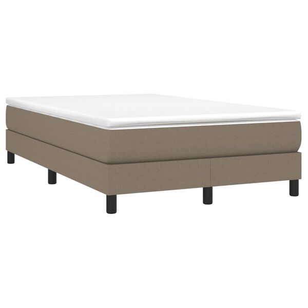 vidaXL Boxspring-s&auml;ngram taupe 120x200 cm tyg