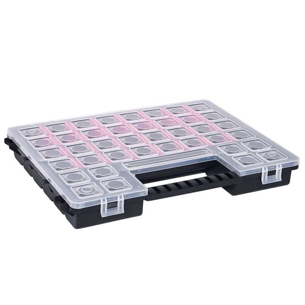 vidaXL Sortimentl&aring;dor 2 st med justerbara avdelare 385x283x50 mm plast