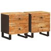 vidaXL Nattduksbord 2 st Brun 40 x 33 x 46 cm Massivt mangotr&auml;