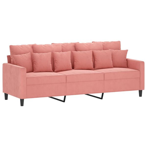vidaXL 3-sitssoffa rosa 180 cm sammet