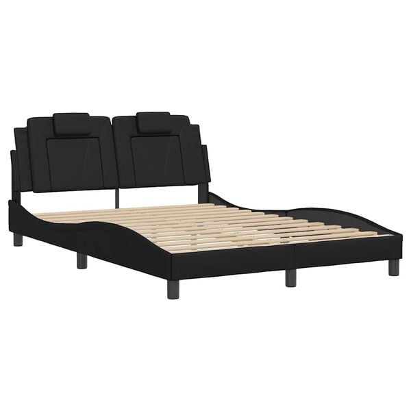 vidaXL Bed Frame "Viana" without Mattress Black 140x200 cm Faux Leather