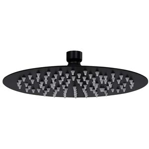 vidaXL Takduschhuvud i rostfritt st&aring;l 20 cm rund svart