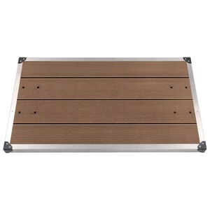 vidaXL Golv till utedusch WPC rostfritt st&aring;l 110x62 cm brun