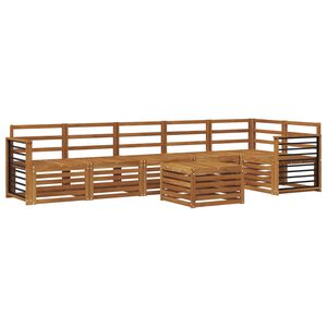 vidaXL Sektionsoffgrupp 7 pcs Naturf&auml;rg Massivt Akaciatr&auml;