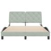 vidaXL Bed Frame with LED without Mattress Light Grey 140x190 cm Velvet