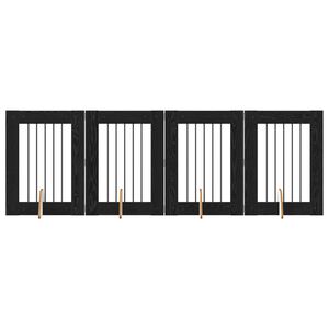 vidaXL Hundgrind med st&auml;llningar 4 pcs Svart ek 60 x 80 cm