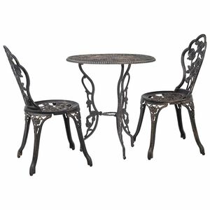 vidaXL Caf&eacute;set 3 delar gjuten aluminium