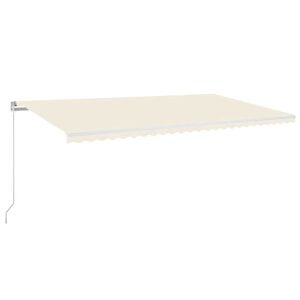 vidaXL Markis manuellt inf&auml;llbar med LED 600x300 cm gr&auml;ddvit