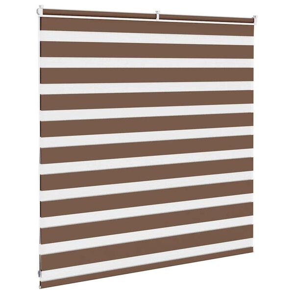 vidaXL Rullgardin zebra brun 150x100 cm tyg bredd 145,9 cm polyester
