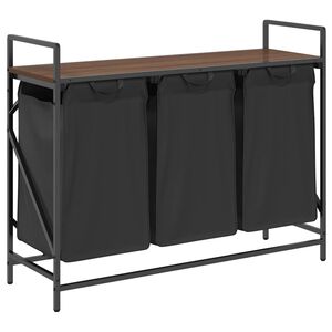 vidaXL Tv&auml;ttkorg 3 fack med hylla brun ek