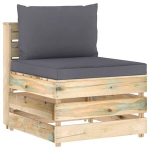 vidaXL Mittensektion med dynor till pallsoffa tryckimpregnerat tr&auml;