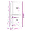vidaXL H&ouml;gsk&aring;p r&ouml;kf&auml;rgad ek 69,5x34x180 cm konstruerat tr&auml;