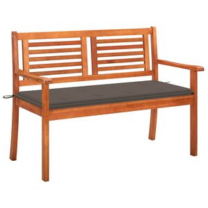 vidaXL Tr&auml;dg&aring;rdsb&auml;nk 2-sits med dyna 120 cm massivt eukalyptustr&auml;