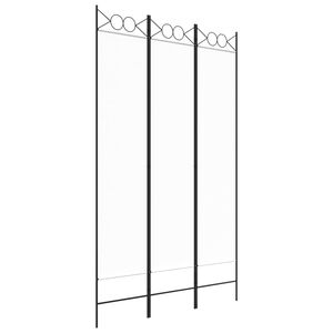 vidaXL Rumsavdelare 3 paneler vit 120x200 cm tyg