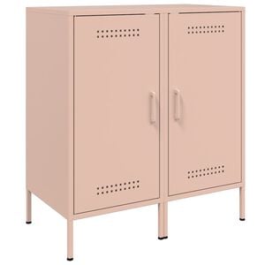 vidaXL Sk&auml;nk 2 st rosa 36x39x79 cm kallvalsat st&aring;l
