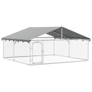 vidaXL Hundg&aring;rd f&ouml;r utomhusbruk med tak 300x300x150 cm