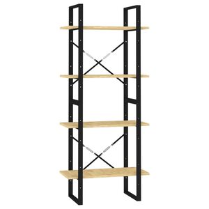 vidaXL Bokhylla 4 hyllplan 60x30x140 cm massiv furu
