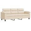 vidaXL 3-sitssoffa Beige 180 cm mikrofibertyg