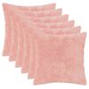 vidaXL Kudd&ouml;verdrag 6 st HEERLEN Rosa 40 x 40 cm Faux Kaninp&auml;ls