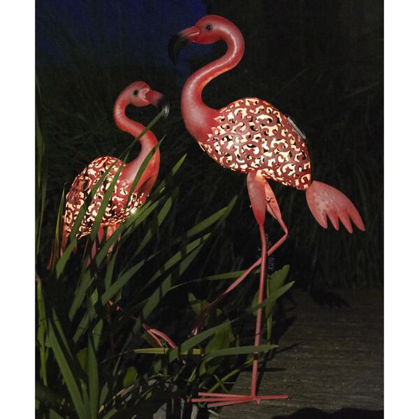 Luxform Tr&auml;dg&aring;rdslampa solcell LED Flamingo rosa 30111