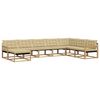 vidaXL Utomhussoffset med kudde 8 pcs Vit och Beige