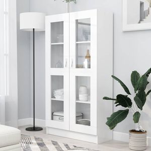 vidaXL Vitrinsk&aring;p vit 82,5x30,5x150 cm konstruerat tr&auml;