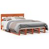 vidaXL S&auml;ngram utan madrass vaxbrun 150x200 cm massiv furu