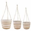 vidaXL 3 st Naturlig, vit och beige &Oslash;26 x 19 cm 100% Sj&ouml;gr&auml;s