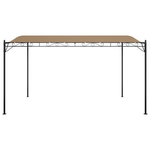 vidaXL Paviljong taupe 4x3 m 180 g/m² tyg och stål