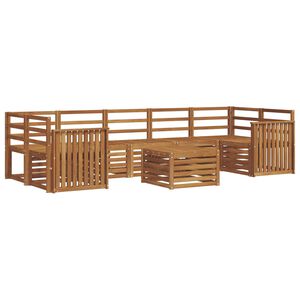 vidaXL Soffgrupper 8 pcs Naturf&auml;rg Massivt Akaciatr&auml;