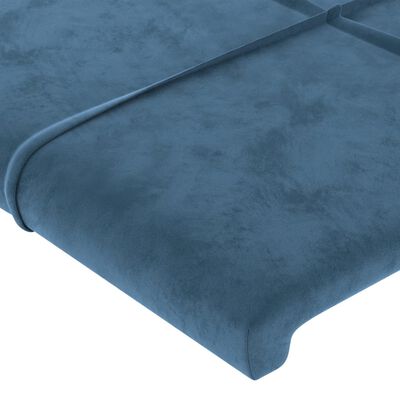 vidaXL Sänggavel med kanter mörkblå 83x23x118/128 cm sammet