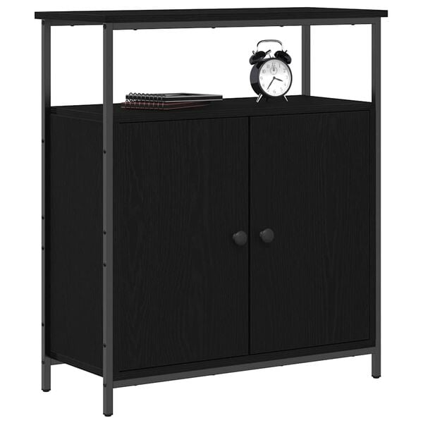 vidaXL Sideboard Svart Ek 70 x 30 x 80 cm Konstruerat tr&auml;