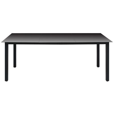 vidaXL Trädgårdsbord svart 190x90x74 cm aluminium och glas