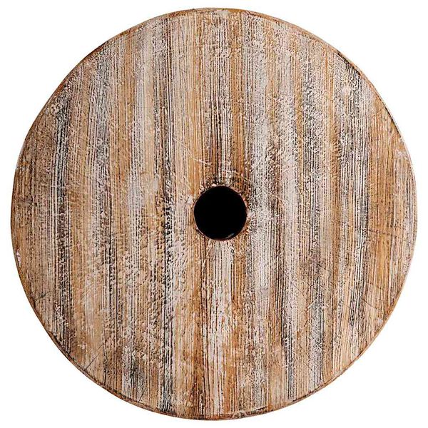 vidaXL Parasollfot vit tvättad Ø34 x 40 cm Massivt trä