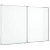 vidaXL Magnetisk whiteboard hopfällbar 120x100x1,7 cm aluminium