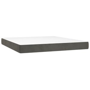 vidaXL Pocketres&aring;rmadrass medium m&ouml;rkgr&aring; 180x200x20 cm sammet
