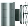 vidaXL St&auml;ngsel med stolpe Gr&ouml;n 0,8 x 25 m St&aring;l och PVC